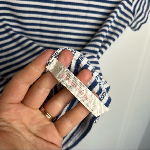Intimately Free People Blue & White Striped Crewneck T-shirt Size Medium - Picture 4 of 6